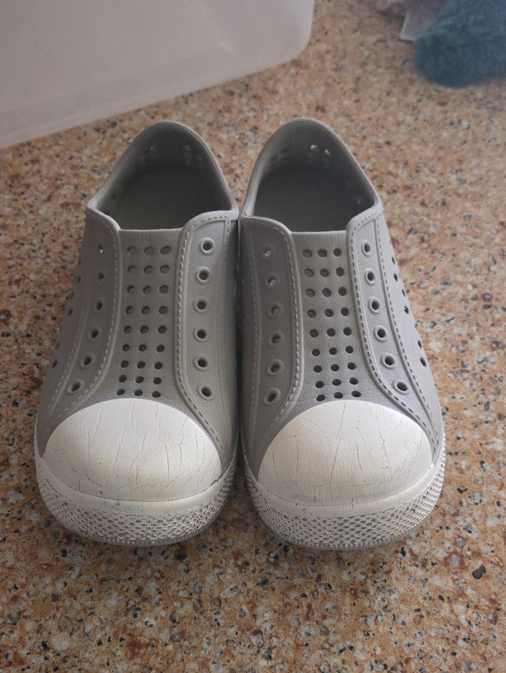 Kids Grey Slip-On Water-friendly Casual Shoes